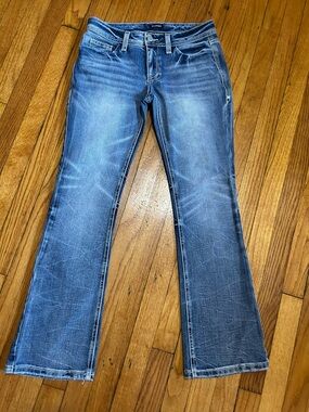 Flamingo Jeans Womens Small Stretch Flare Denim Flap Pocket